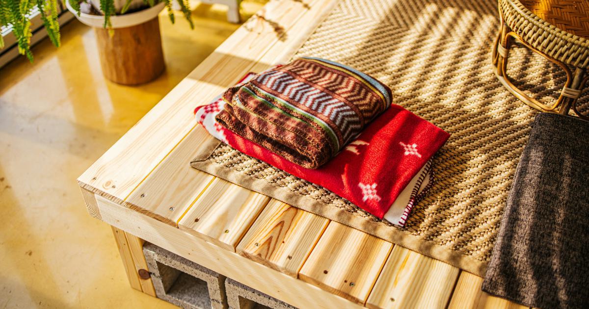 Futon traditionnel japonais plié