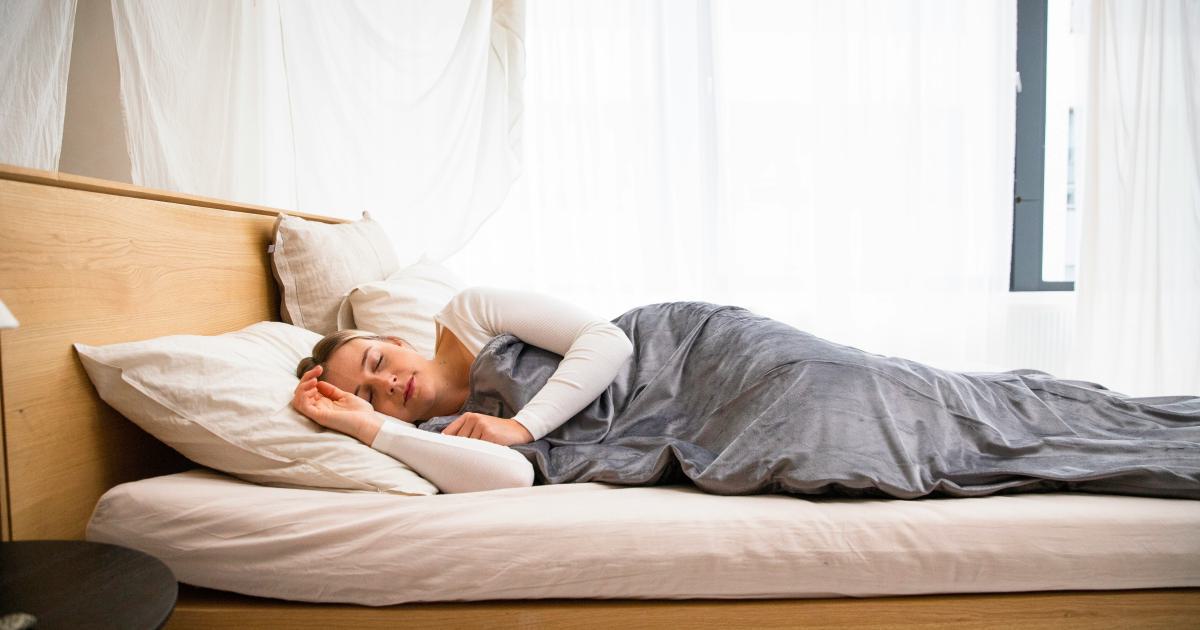 Woman sleeping on a comfortable pillow