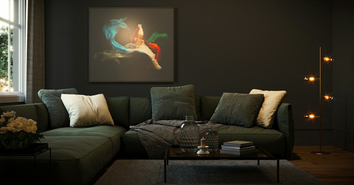 Chambre à coucher avec un matelas design dans un style éclectique