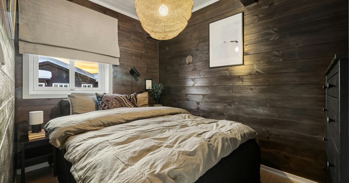 Stylish Bedroom with Wooden Bed Frame