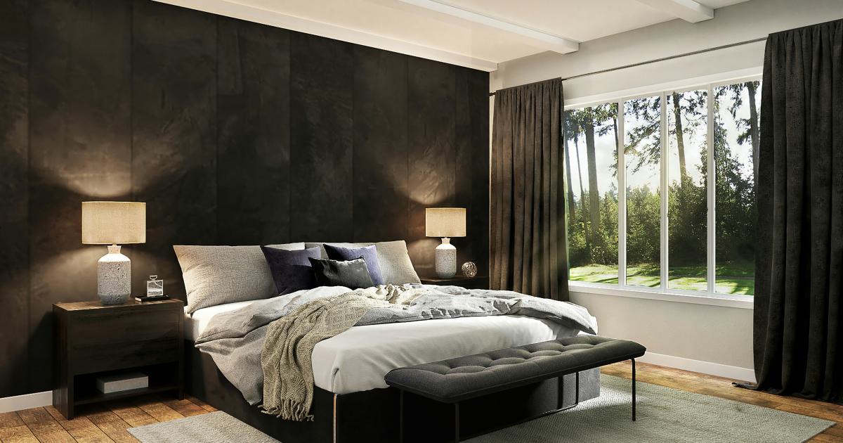 Chambre avec mélange de textures et de nuances