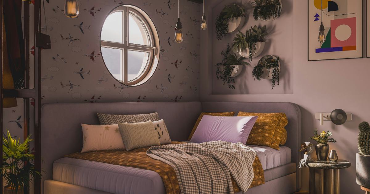 Chambre avec éclairage doux