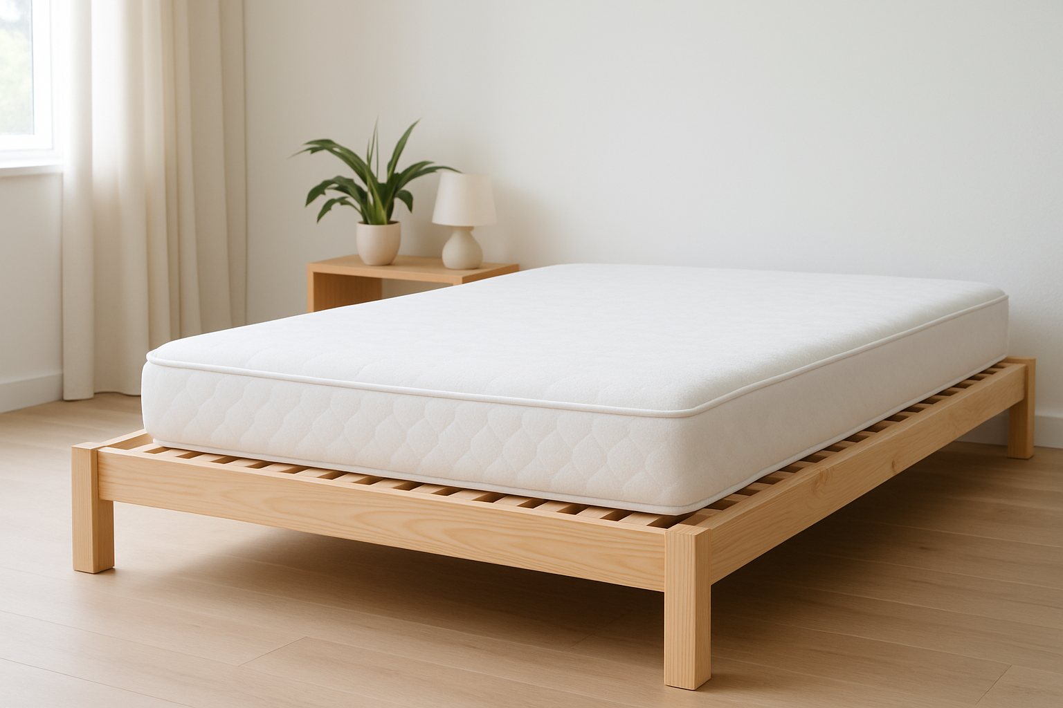 Sommier à lattes en bois offrant un soutien optimal et une excellente aération du matelas