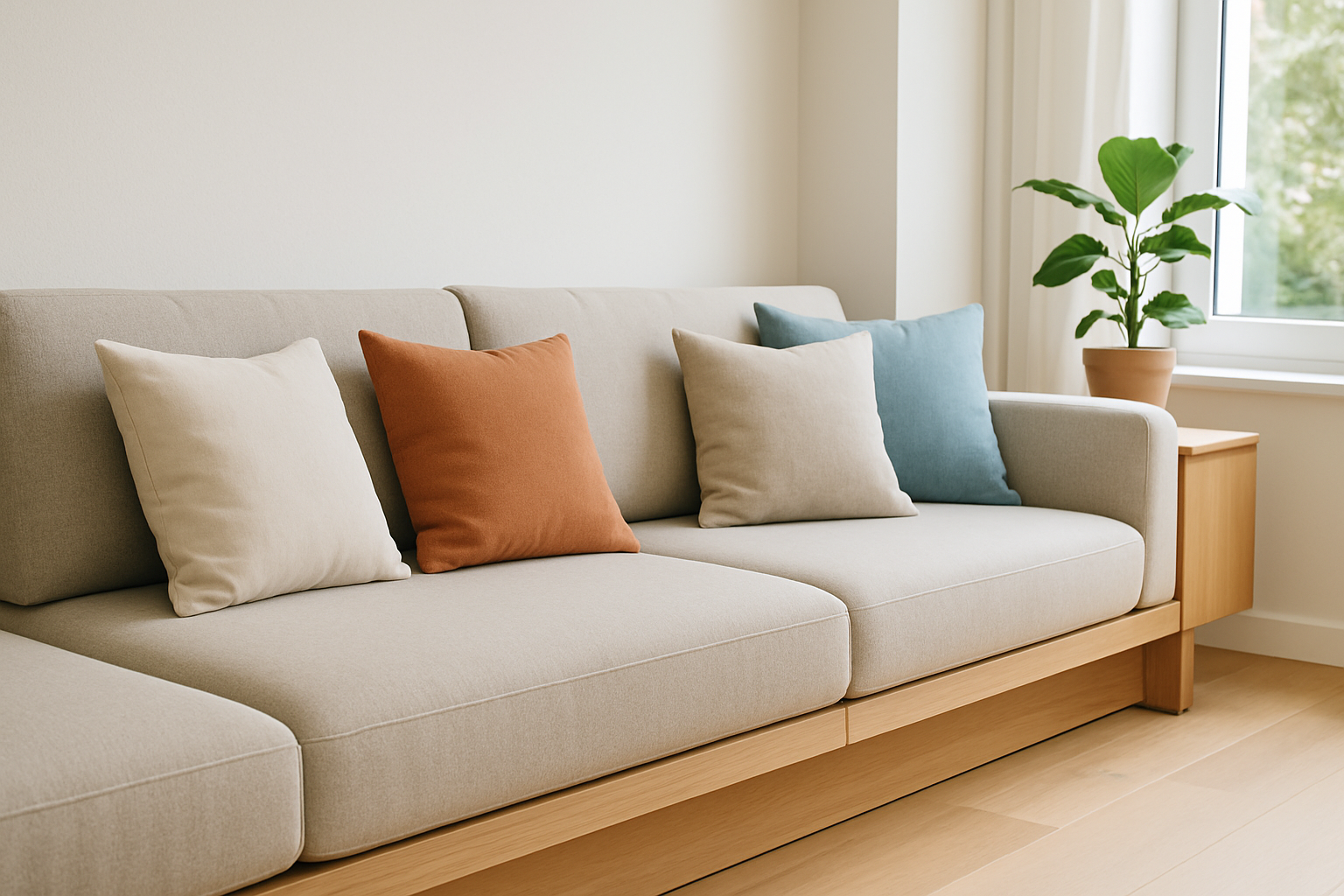 Banquette coussin moderne réunissant confort et praticité dans un espace de vie bien aménagé