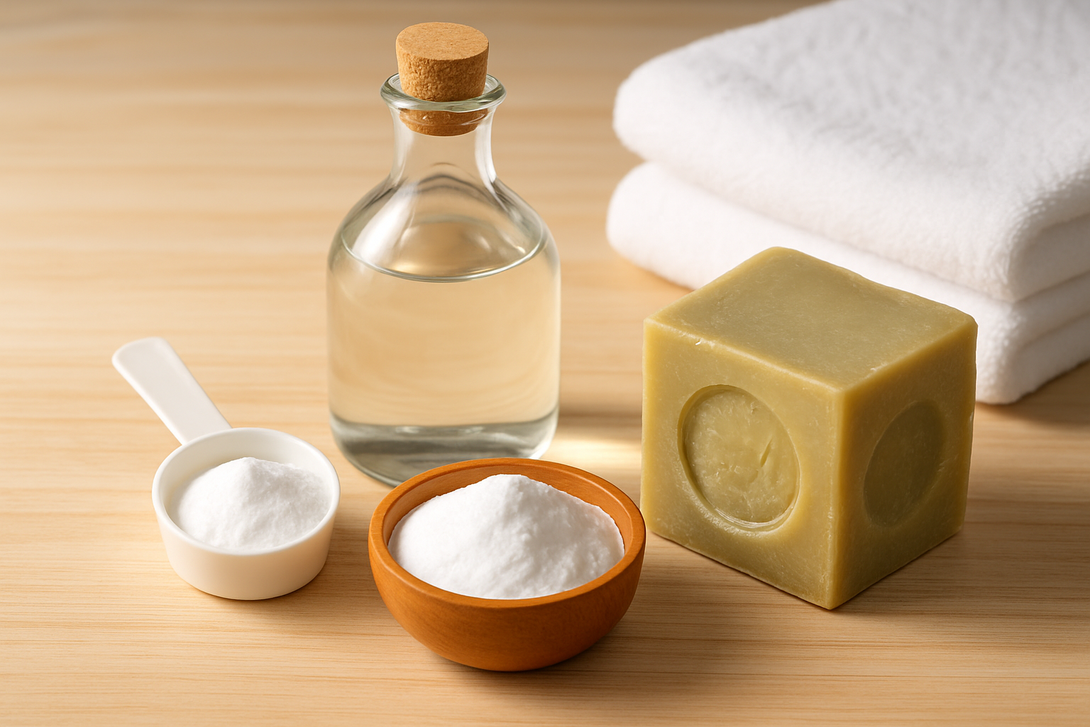 Produits naturels et doux pour blanchir le linge délicat sans l’abîmer.