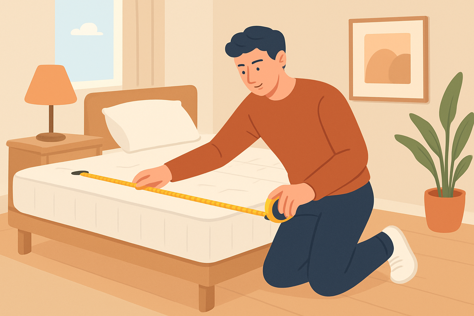 Illustration montrant la façon correcte de mesurer la largeur et la longueur d
