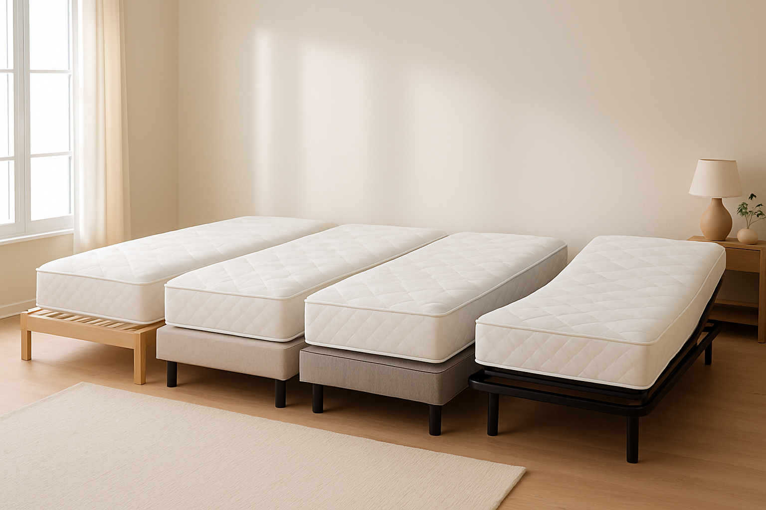 Comparaison visuelle des différents types de sommiers compatibles avec un matelas 160x200