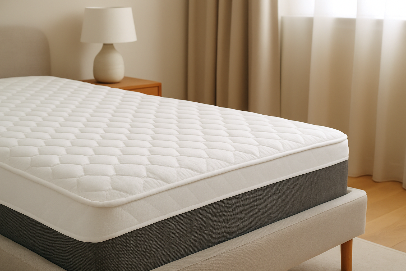 Exemple d’un protège-matelas respirant et durable en fibres naturelles et techniques
