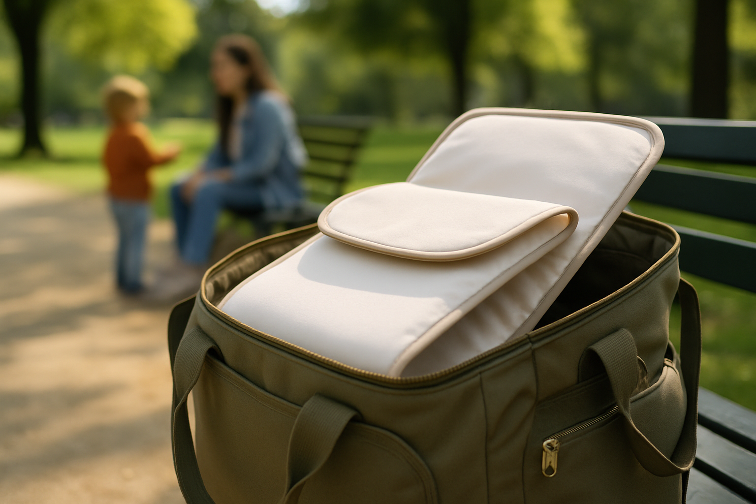 Matelas langer nomade compact et prêt à être utilisé lors d