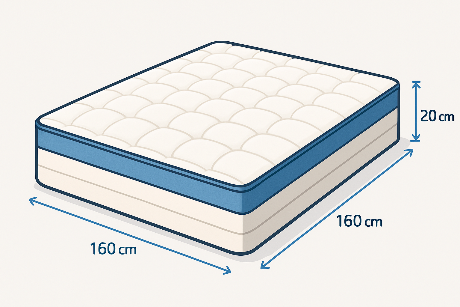 Schéma détaillant les dimensions standards d